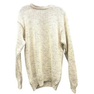 Vintage 90's Alps Mens Oversized Thick Cotton Crew Neck Sweater Large Cream Blue